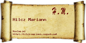 Hilcz Mariann névjegykártya